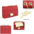 thumbnail image 3 of PORT&LOTUS Small Shoulder Purses for Women with Golden Chain Strap Quilted Designer Handbags for Women Cute Purses for Women Trendy Ladies Handbags Red Womens Crossbody Purse, 3 of 6