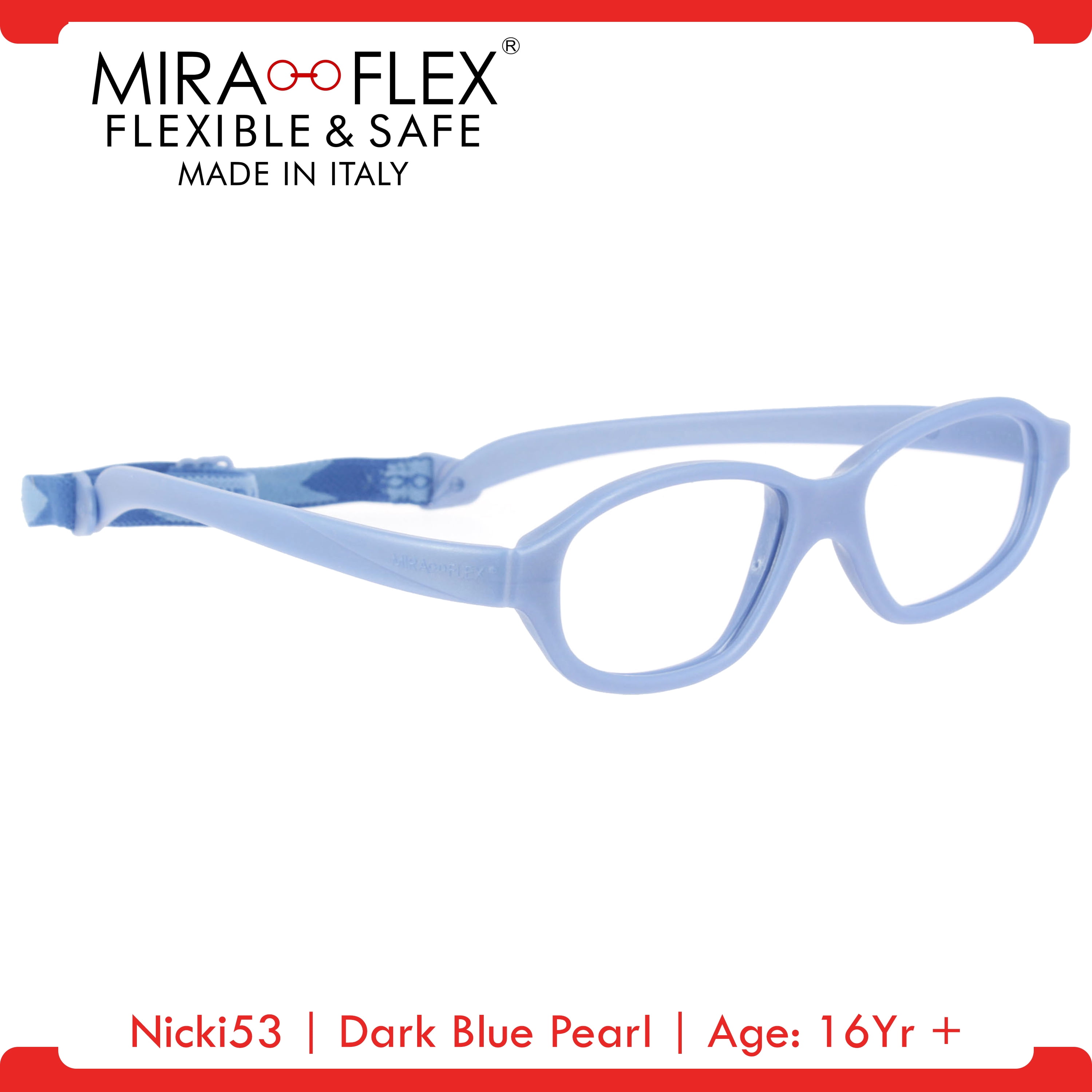 Miraflex Nicki53 Unbreakable Kids Eyeglass Frames 53/19 Dark Blue