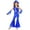 Royal Blue, variant on Kids Girls Jazz Disco Performance Dancewear Sleeveless Sequins Flared Jumpsuit with Gloves and Hat Dance Leotard Hot Pink 16
