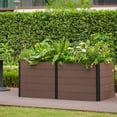 thumbnail image 1 of Wood-Look Elevated Garden Bed – 124x64x75cm Deep Root Planter Box – Durable Composite, Space-Saving, Easy Assembly with Open Bottom – Perfect for Vegetables, Herbs, Flowers – No Bottom Included, 1 of 7