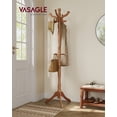 thumbnail image 1 of Coat Stand, Freestanding Solid Wood Coat Rack with 11 Hooks, Hall Tree for Bags, Purses, Hats, for Entryway, Hallway, Walnut Color, 1 of 6