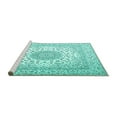 thumbnail image 2 of Ahgly Company Machine Washable Indoor Rectangle Persian Turquoise Blue Traditional Area Rugs, 2' x 5', 2 of 4