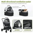 thumbnail image 4 of YRLLENSDAN Pet Stroller, Premium 3-in-1 Multi-function Foldable Dog Stroller w/ 4 wheels Traveling Strollers for Medium Small Dogs Cats Aluminium Frame, Grey, 4 of 7