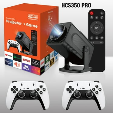 CANGTEENER 1080P Mini Game Video Projector 4K with WiFi 6, Bluetooth 5.4, Android 11, Auto Keystone, 180° Adjustable Stand for Home Theater/Play Games