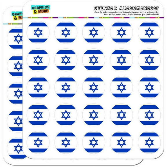 Israel National Country Flag 50 1" Planner Calendar Scrapbooking Crafting Stickers