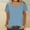 Blue, variant on CLOISE Short Sleeve Shirts for Women Trendy Summer Loose Casual Tops Fashion Elegant Breathable V Neck Tee Solid Comfortable Tunic Blouses Black L