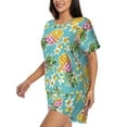 thumbnail image 2 of Bingfone Cute Pineapples Print Pajamas Sets for Women Soft Short-Sleeved Pjs with Lounge Shorts Two Piece Sleepwear, 2 of 8