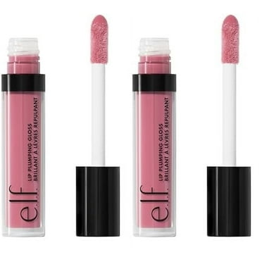 E.L.F., Lip Plumping Gloss, Hydrating, Nourishing, Invigorating, High-Shine, Plumps, Volumizes, Cools, Soothes, Sparkling Rosé, Shimmer, 0.09 Oz (Pack Of 2)