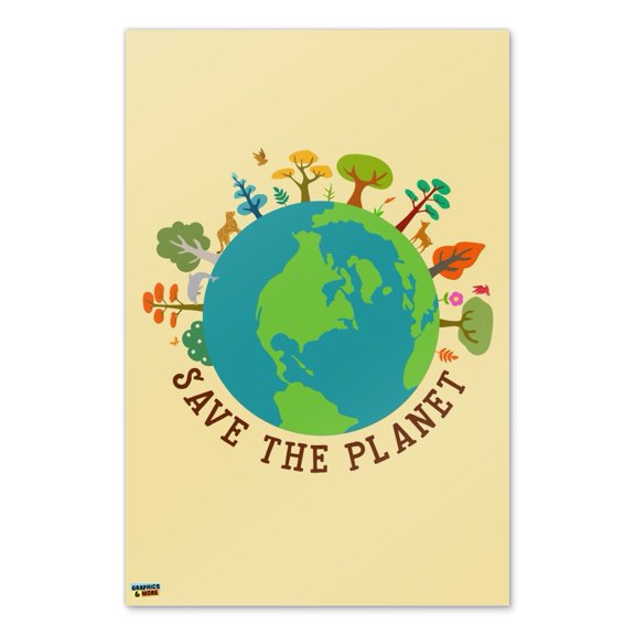 Save The Planet Illustration Conservation Home Business Office Sign