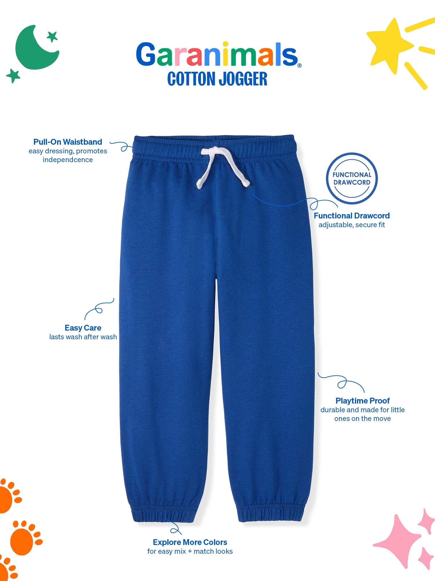 Garanimals Newborn, Baby & Toddler Boy Cotton French Terry Pull-On Joggers, Single & Multi-Pack, Sizes 0-6T