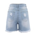thumbnail image 3 of CAIXIA Jean Shorts Womens Stretchy Plus Size High Waisted Women's Denim Shorts Casual Bermuda Shorts Ripped Rolled Distressed Rolled Hem Jeans Shorts Jorts Women,XL, 3 of 8