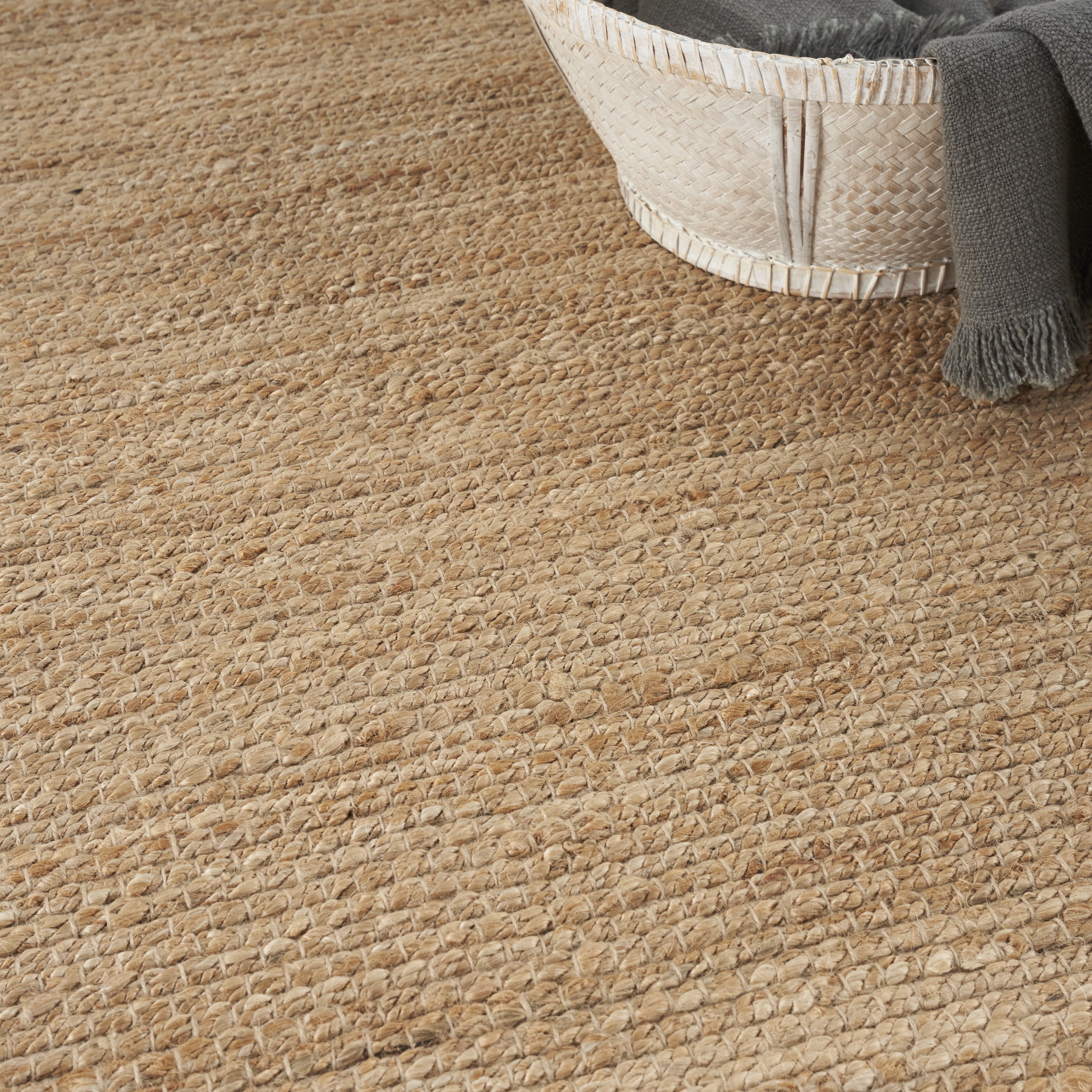 Nourison Natural Jute Solid Natural 5' x 7' Area Rug (5x7)