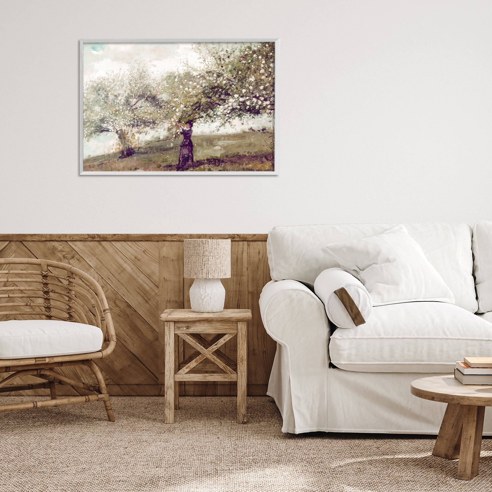 Stupell Industries Vintage Gathering Spring Blossoms White Framed Giclee Art, design by Leah Straatsma