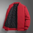 thumbnail image 5 of Aueoeo Men's Bomber Jacket Winter Warm Lightweight Windbreaker Full Zip Casual Jackets With Pockets(Available In Plus Size) Red X-Large, 5 of 6