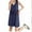 Blue, variant on QUINDOS Plus Size Pajamas for Women Satin Silk Nightgowns for Women Long Sleeveless Sleep Shirt Casual Solid Loose Sleepwear Night Dress