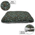 thumbnail image 3 of Floral Pet Bed, Pastel Flowers Petals Leaves in Earth Tones Foliage on Dark Backdrop, Resistant Pad for Dogs and Cats Cushion with Removable Cover, 24" x 39", Teal Burnt Sienna Black, by Ambesonne, 3 of 4
