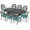 Antique Bronze / Ocean Blue, variant on VIVIJASON 9-Piece Patio Furniture Dining Set, All-Weather Cast Aluminum Outdoor Conversation Set, Include 8 Chairs and an Oval Table with Umbrella Hole for Balcony Lawn Garden Backyard