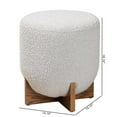 thumbnail image 4 of Baxton Studio Fisk Grey Boucle Fabric and Walnut Brown Wood Ottoman Footstool, 4 of 17