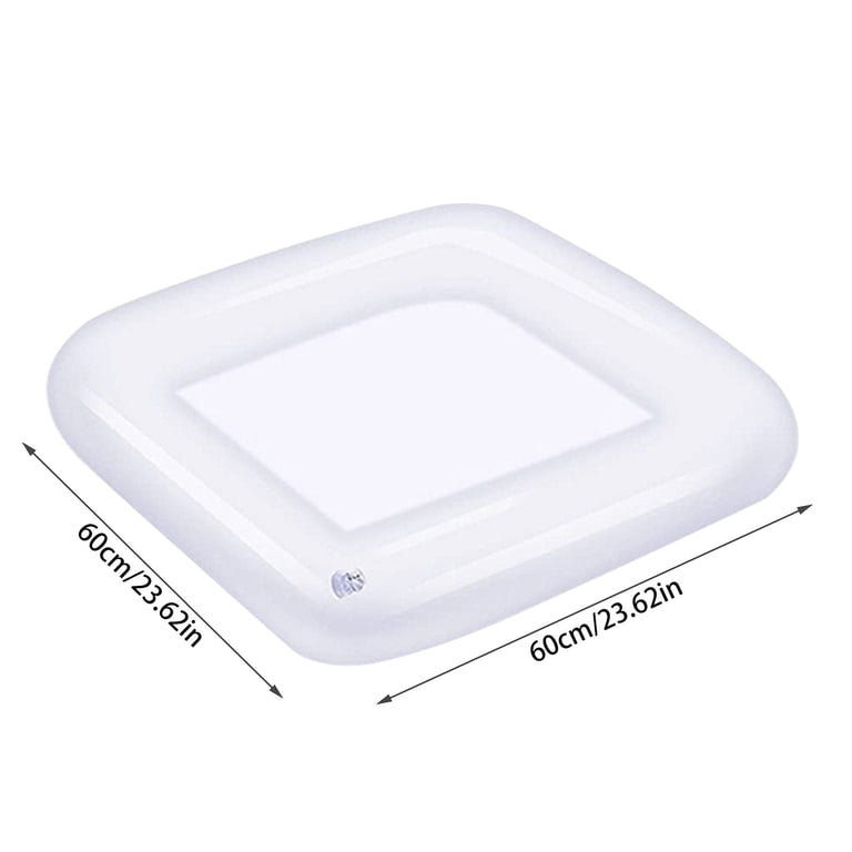 Inflatable Serving Bar & Cooler Tray | 24x24 Inch Portable Buffet Table For Parties & Picnics | 2 Pack White Salad Bar With Ice Holders