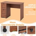 thumbnail image 3 of 43" Computer Desk with Power Outlets & 2 Drawers, Writing Studying Working Desk for Home Office, Walnut, 3 of 9