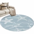 thumbnail image 2 of Summer Coastal Round Living Room Rugs 3.3 ft, Nautical Abstract Starfish Ocean Marine Life Washable Area Rug with Non-Slip Sturdy Edge Binding Round Front Door Mat Floor Carpet for Entryway, 2 of 9