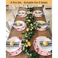 thumbnail image 4 of 13 Inch Round Placemats Set of 4, Valentine's Day Non Slip Heat Insulation PP Table Mats, Ombre Pink Love Tree Truck Roses Plaid Washable Place Mats for Kitchen Dining Party Table Decor, 4 of 7