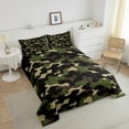 thumbnail image 4 of Erosebridal Retro Camo Flag Comforter Sets Full Size, Olive Drab Comforters & Duvets, Camouflage Reversible Duvet Insert, Microfiber Bedroom Decoration, 3-Piece, 4 of 8