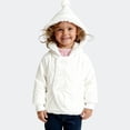 thumbnail image 2 of Lenpel Toddler Baby Boy Girl Puffer Jackets Fleece Lined Long Sleeve Button down Hooded Jackets Thick Warm Outwear Coats(White,9-12 Months), 2 of 5