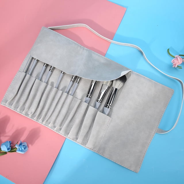 Capacidad de 14 Agujeros Case de Cepillos Fáciles de Transportar, Diseños de Envolta de Rollo Bolsas de Maquillaje set Bols, Maquillaje de Maquillaje ViJes para el Regalo de