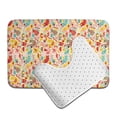 thumbnail image 6 of Honeii Colorful Chicken Pattern Bathroom Anti-Skid Pad Bathroom Mat Vintage Seamless Pattern Not-Slip Toilet Rug Set, 6 of 6