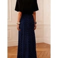 thumbnail image 2 of Women's Casual Polka Dot A-Line Maxi Skirt, Made Of Non-Stretch Woven Fabric, Suitable For Everyday Wear Black Spring, 2 of 9