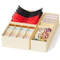 thumbnail image 1 of Organizador de cajones SpaceAid, ropa interior, paquete de 4 unidades, color beige, 1 of 6