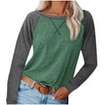 thumbnail image 1 of Pompotops Blouse Décontractée Unie à Manches Longues Col Rond pour Femmes, 1 of 5