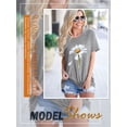 thumbnail image 4 of Xuanfei Women Daisy Print Round Neck Short Sleeve T-Shirt, 4 of 7