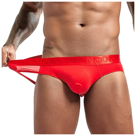 

Babysbule Mens Reduced Underwear Men s Sexy Double Tripod Solid Color Underwear Low Waist Sports Briefs