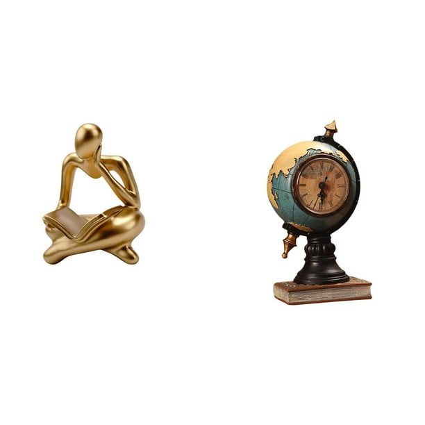Figura de lector abstracto,Estatua de pensador abstracto,arte,manualidades,decoraciones,Figuras humanas decorativas para oficina,objetos coleccionables,Figura de escritorio,Reloj de mesa con