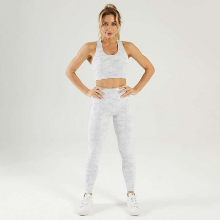 

Workout clothing women yoga suit seamless cross back sport bra top and yoga gym wear leggings set sets woman for women