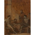 thumbnail image 2 of Robert Smirke 12x14 Gold Ornate Wood Frame and Double Matted Museum Art Print Titled - Hotspur and the Plotters at Bangor (1825), 2 of 4