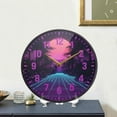 thumbnail image 4 of Yayeee Wall Clock Battery Operated 11.9" Silent Non-Ticking for Living Room, Night Neon Road, 4 of 8