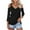 Black, variant on Women 3/4 Sleeve V Neck Shirts Knotted Cold Shoulder Tunic Tops Solid Color Comfy Fall Summer Tees Tshirts (S, Hot Pink)