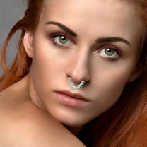 DRAFIDEEP Faux Nose Cuff for Women Silver with Blue Zircon Lightweight Club 3Pcs 1.5x1.5in