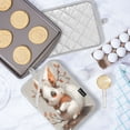 thumbnail image 5 of Two Pieces Of Square Heat Insulation Pad Oven Mitts 7x9.8 Inch Oven Microwave Kitchen Cooking Baking Little Rabbit, 5 of 7