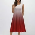 thumbnail image 2 of Women's Summer Tank Midi Dress with Pockets Gradient Flowy Dresses Sleeveless Skirts Comfy Outfit, 2 of 6
