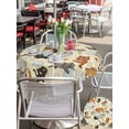 thumbnail image 5 of Outdoor Tablecloth with Umbrella Hole for Patio/Picnic/Party/Camping, Rustic Cat Waterproof Table Cloth Round Cover Washable, Funny Cute Fish Leaves Bubble (Dia 54"), 5 of 8