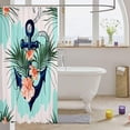 thumbnail image 3 of Anchor Shower Curtains,Flowers Bathroom Curtains for Kids Teens Boys Girls,Floral Botanical Nautical Theme Waterproof Bath Curtains,with 12 Hooks Suits for Bathtub, 72" W x 72" L, 3 of 6
