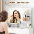 thumbnail image 4 of HOMCOM Vanity Table Set, Makeup Table with Stool, LED Mirror and Storage, 4 of 10