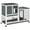 Grey, variant on PawHut Rabbit Hutch, Indoor Bunny Cage with Wheels, Run, Tray, Grey