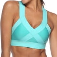 thumbnail image 1 of WLJ Women Solid Color Cross Fitness Without Steel Ring Yoga Sporty Bra, 1 of 7
