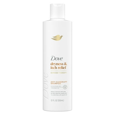 Dove Damage Therapy Derma Anti-Dandruff Shampoo for Flaky Scalp Dryness Itch with Pyrithione Zinc & Coconut Oil, 12 oz