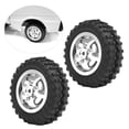 thumbnail image 3 of Rubber Tire, RC Anti-Skid Tires Excellent Durability Environmentally Friendly Non-slip Effect  for WPL D12 1/10 RC Trucks Black BL,Silver S,Red R, 3 of 7